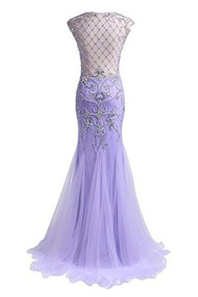 Prom Dresses A Line Beaded Bodice Open Back Party Dresses RS219