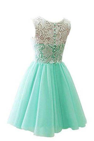 Flower Girl / Adult Ball Gown Lace Short Prom Dress RS217