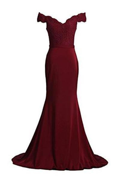 Prom Dresses Spandex Off The Shoulder Long Evening Dress RS226