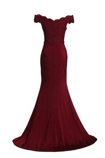 Prom Dresses Spandex Off The Shoulder Long Evening Dress RS226