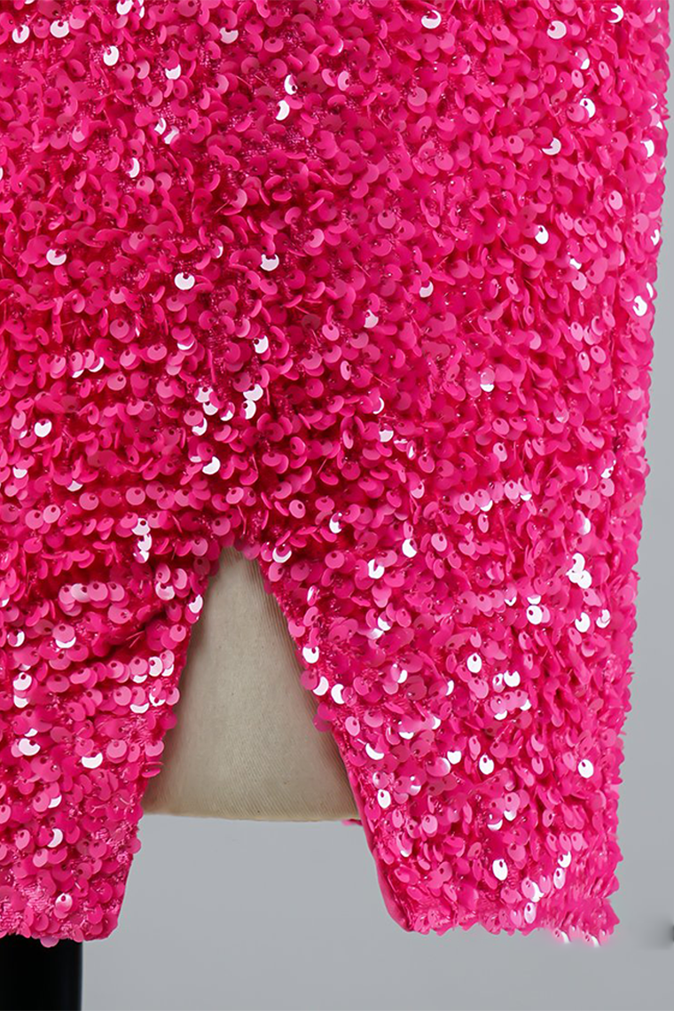 Lucille Homecoming Dresses Sexy Glitter One-Shoulder Sequins Party Dress
