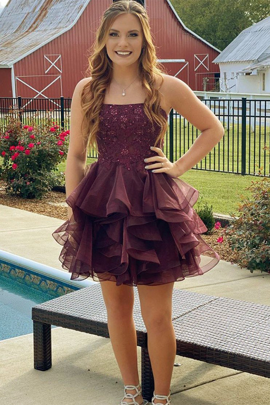 A-Line/Princess Sleeveless Sheer Neck Sweep/Brush Homecoming Dresses Chiffon Daniela Train Beading Dresses