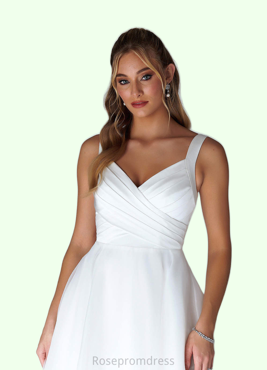 Willow A-Line Sweetheart Neckline Organza Chapel Train Dress SRSP0020059