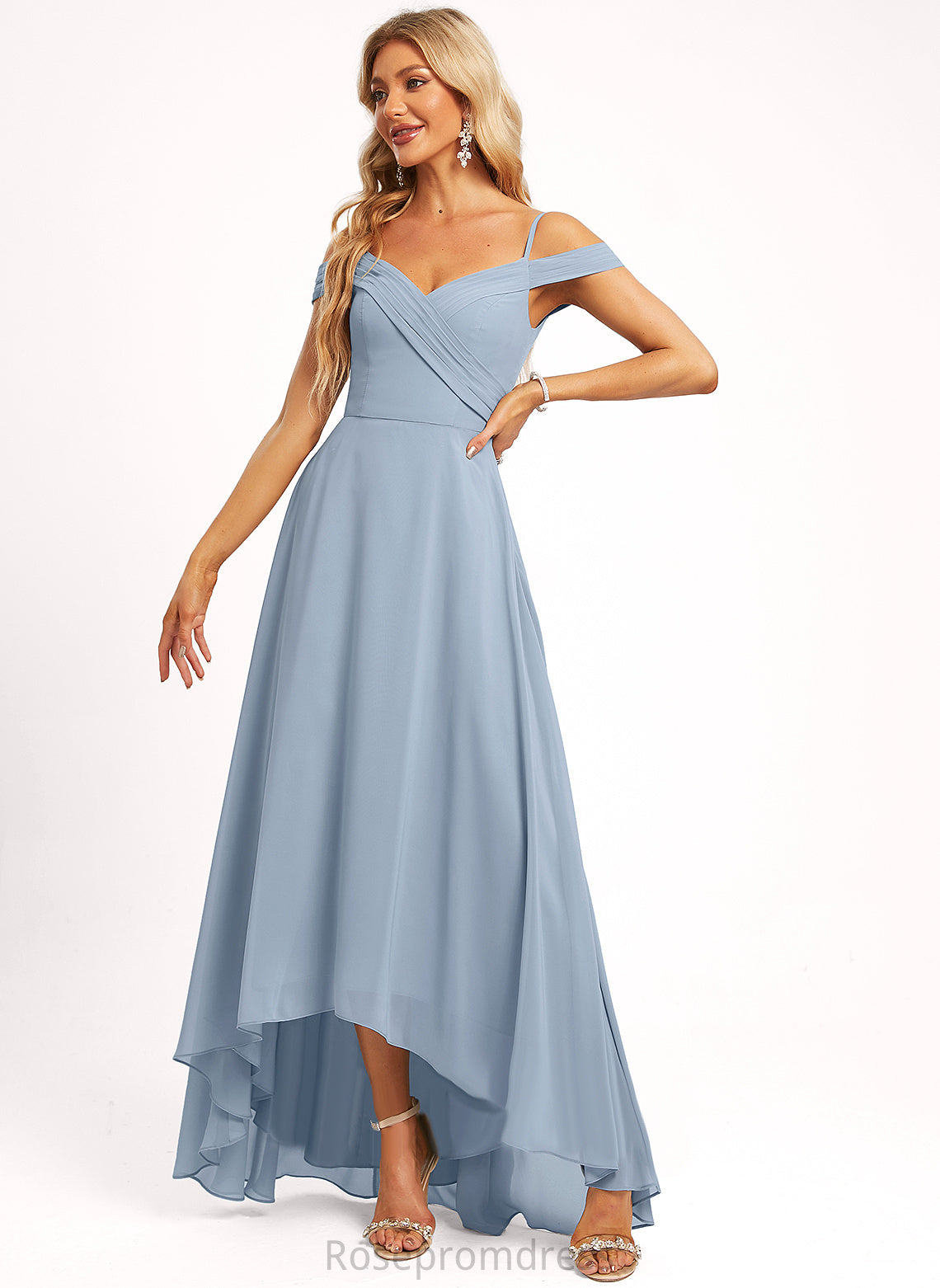 Sleeveless SpaghettiStraps Silhouette Straps&Sleeves Fabric FullyLined Length A-line Asymmetrical Riya Straps A-Line/Princess Bridesmaid Dresses