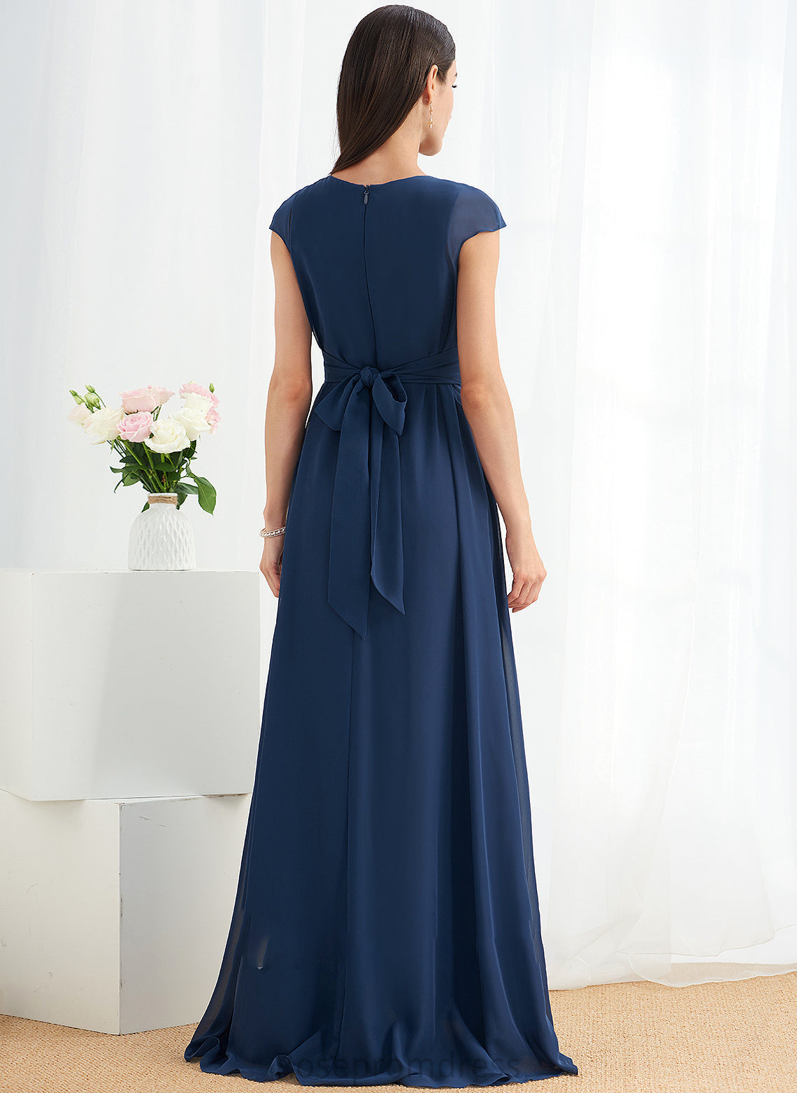 Length Neckline V-neck Floor-Length Embellishment Fabric A-Line Silhouette Ruffle Annie High Low A-Line/Princess Bridesmaid Dresses