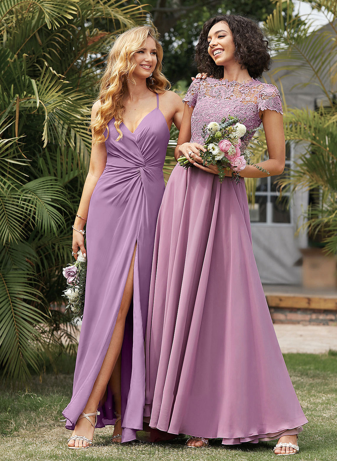 Pockets ScoopNeck Fabric Embellishment Neckline Floor-Length Length Silhouette A-Line Daisy V-Neck Natural Waist Bridesmaid Dresses