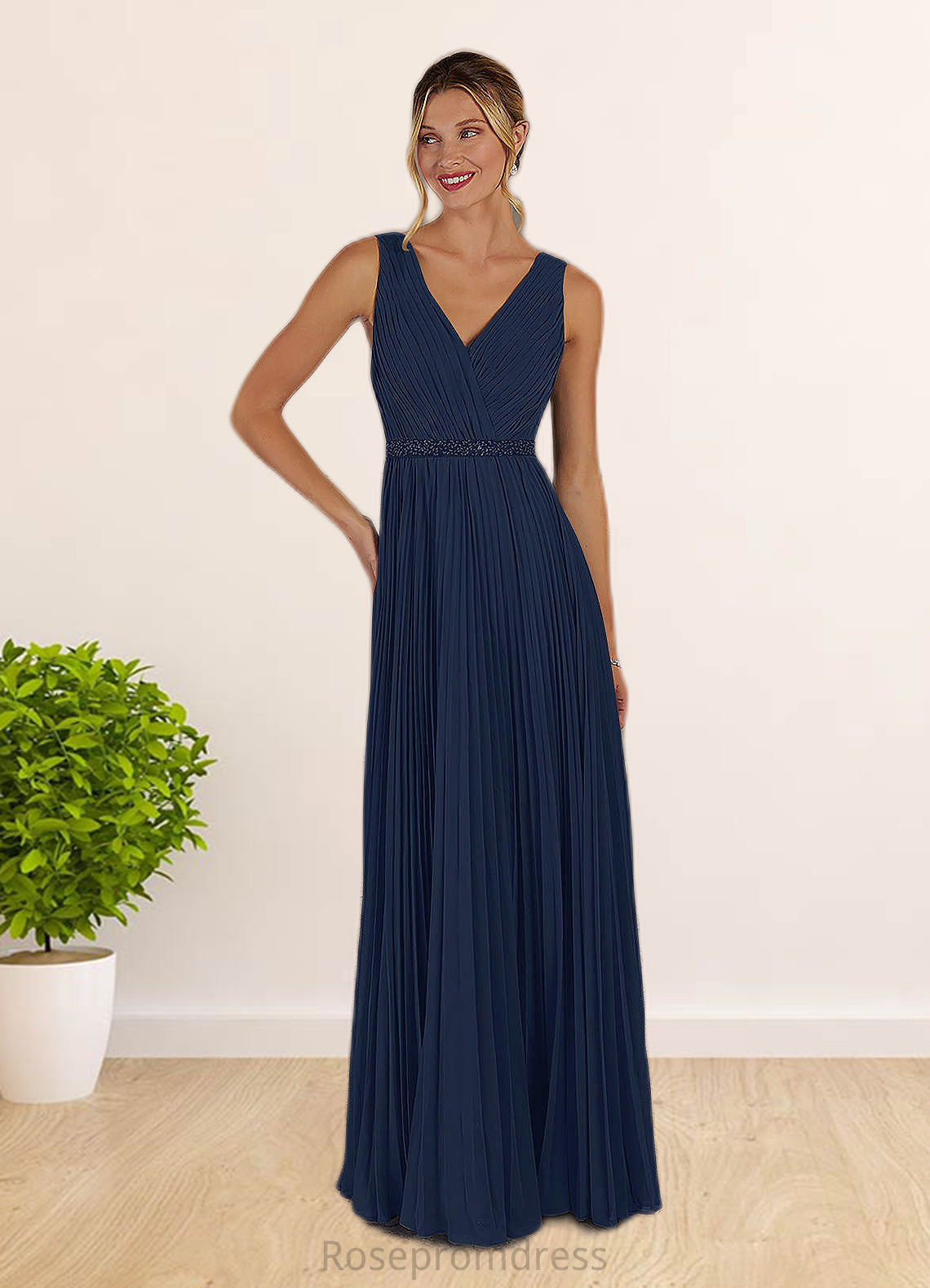 Dakota A-Line Sequins Chiffon Floor-Length Dress SRSP0019886
