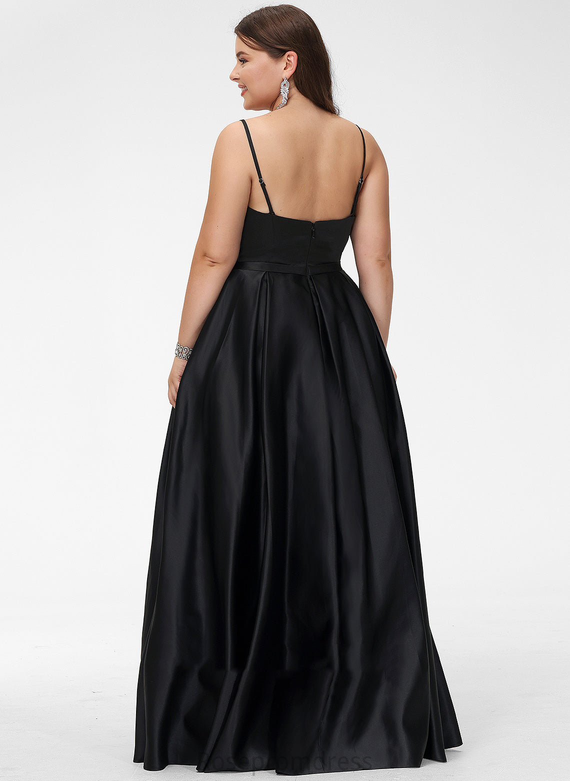 Neckline Square Satin Length Fabric Floor-Length A-Line Silhouette Straps&Sleeves Phoenix Floor Length A-Line/Princess Bridesmaid Dresses
