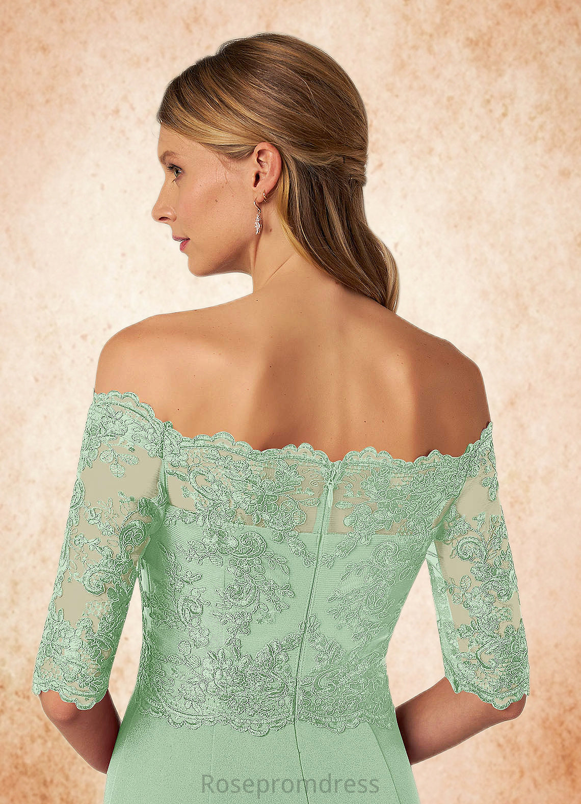 Cameron Mermaid Off the Shoulder Lace Floor-Length Dress SRSP0019919