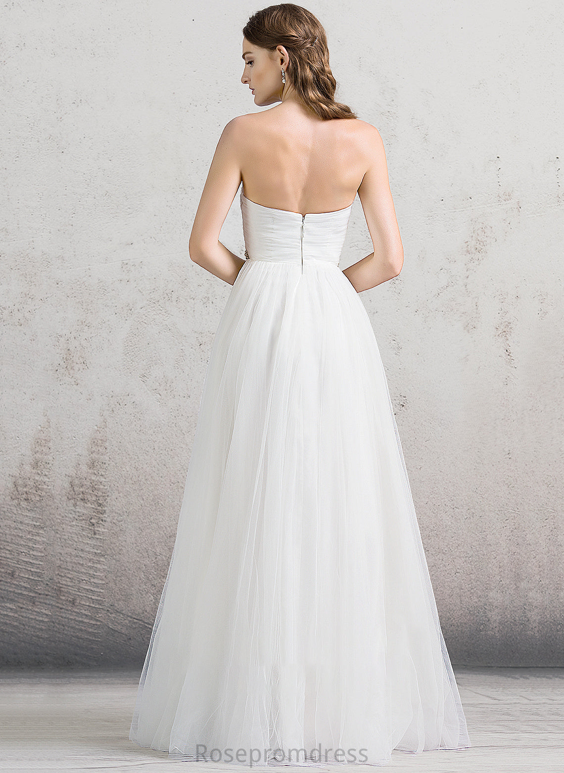 Dress Floor-Length Wedding With Wedding Dresses Sweetheart Tulle Yoselin A-Line Ruffle Beading