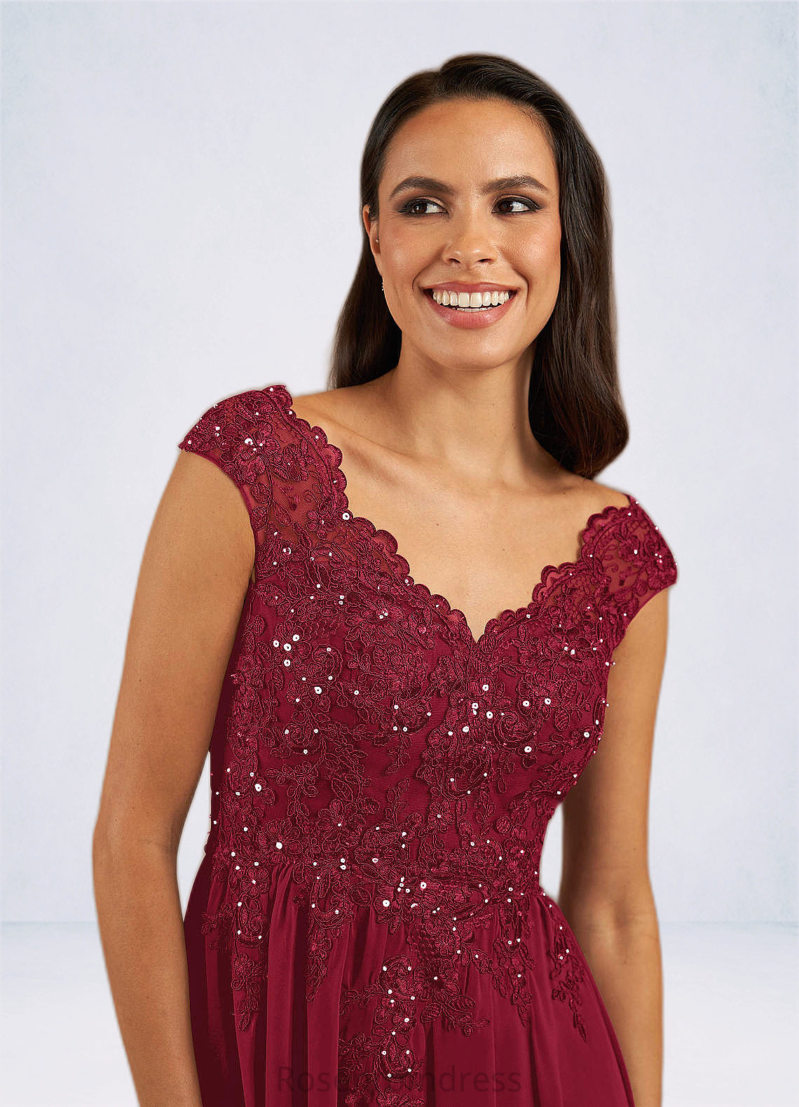 Julia A-Line Sequins Chiffon Floor-Length Dress SRSP0019842