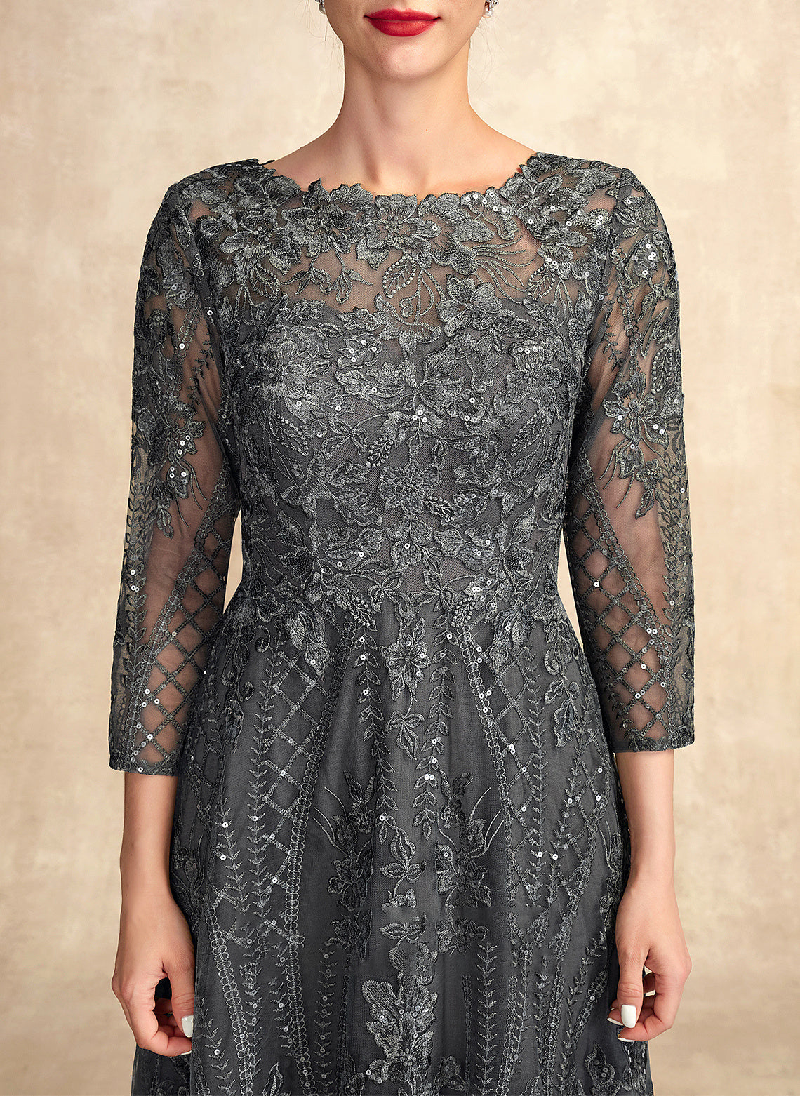 Mother of the Bride Dresses Lace Bride the Scoop of Neck Dress With Floor-Length Avah Sequins A-Line Mother