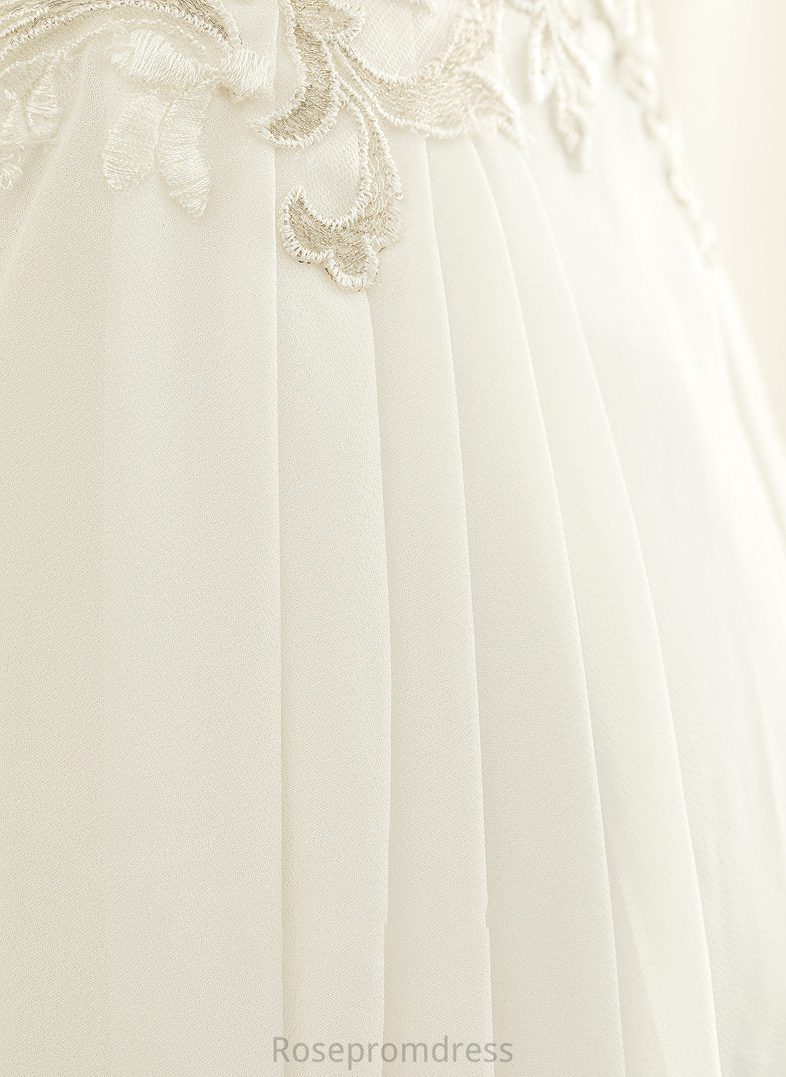 Floor-Length Chiffon Lace With Lace Dress Wedding Wedding Dresses V-neck Sophronia A-Line
