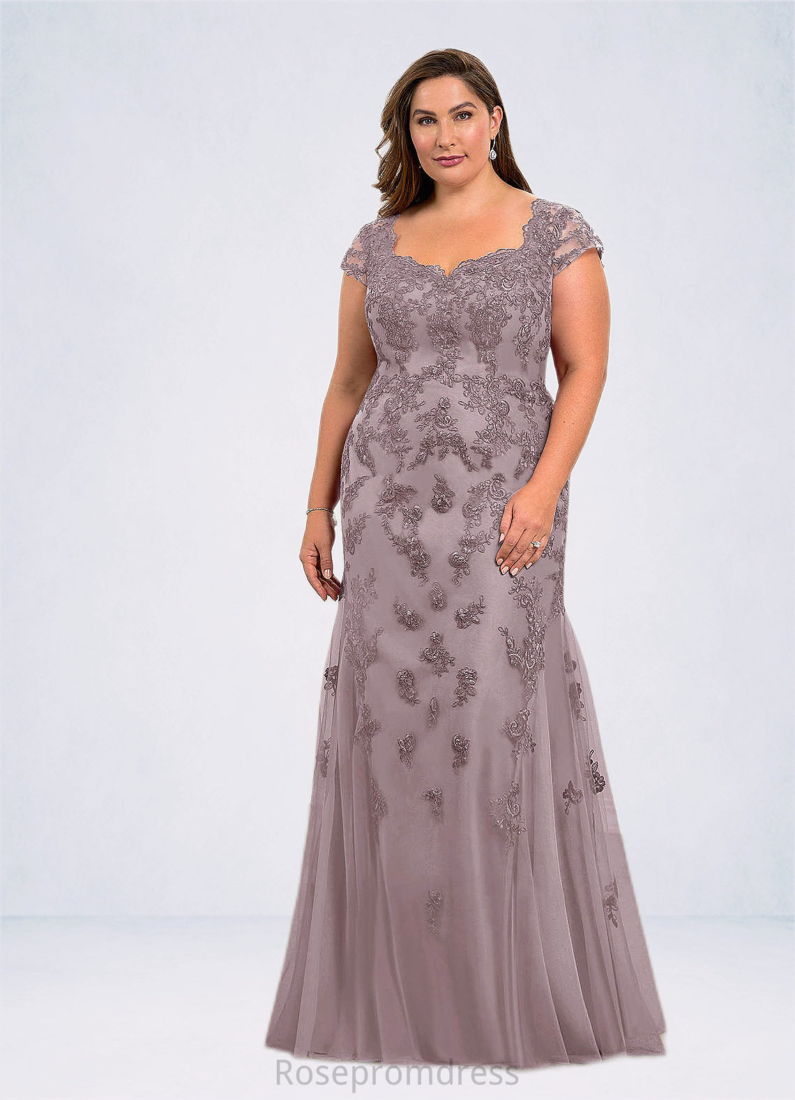 Emery Mermaid Sequins Tulle Floor-Length Dress SRSP0019857