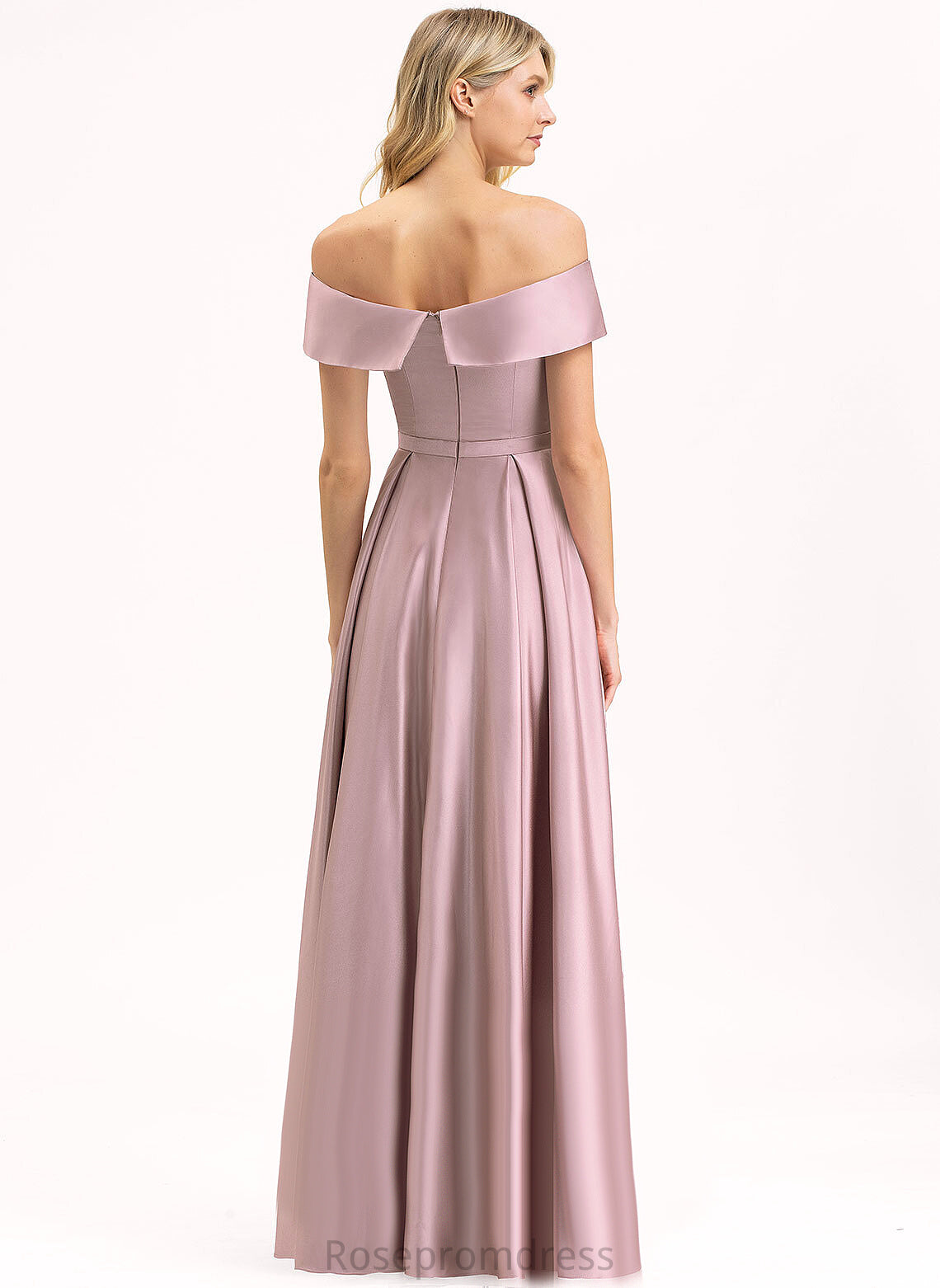 Straps&Sleeves Floor-Length Length Silhouette A-line OfftheShoulder Satin Neckline Fabric Martha Bridesmaid Dresses