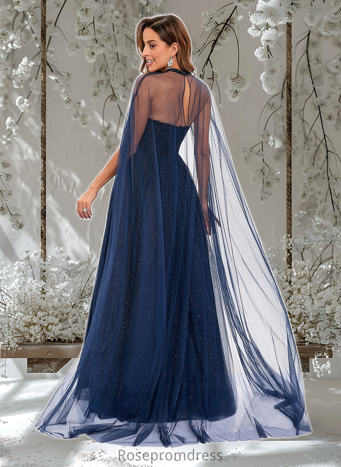 Teresa Ball-Gown/Princess Sweetheart Sweep Train Tulle Prom Dresses With Beading Sequins DSP0025848