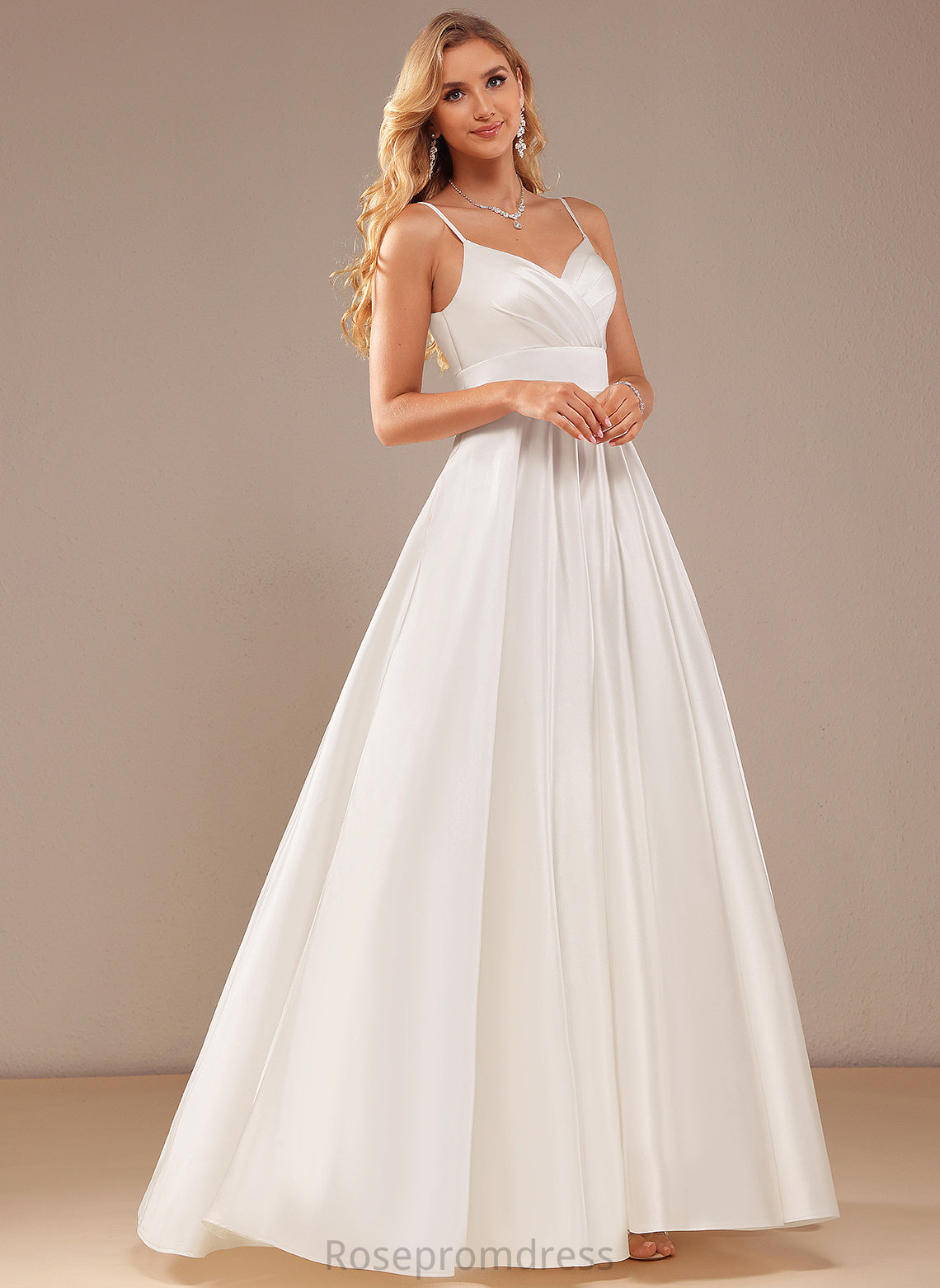 Iyana V-neck Floor-Length Dress Wedding Wedding Dresses Ball-Gown/Princess Satin