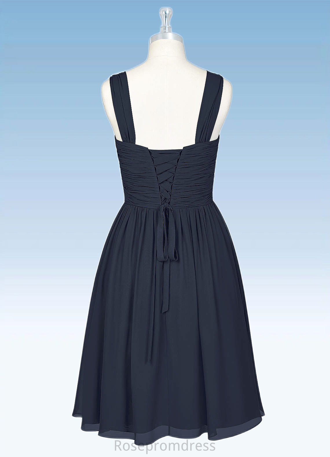 Luna A-Line Pleated Chiffon Knee-Length Dress SRSP0019668
