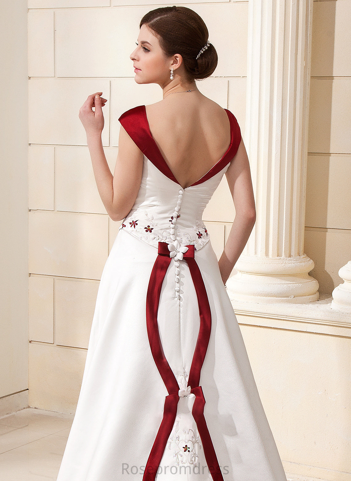 Karly Chapel With Wedding Dress Satin Ball-Gown/Princess Flower(s) Beading Train Wedding Dresses