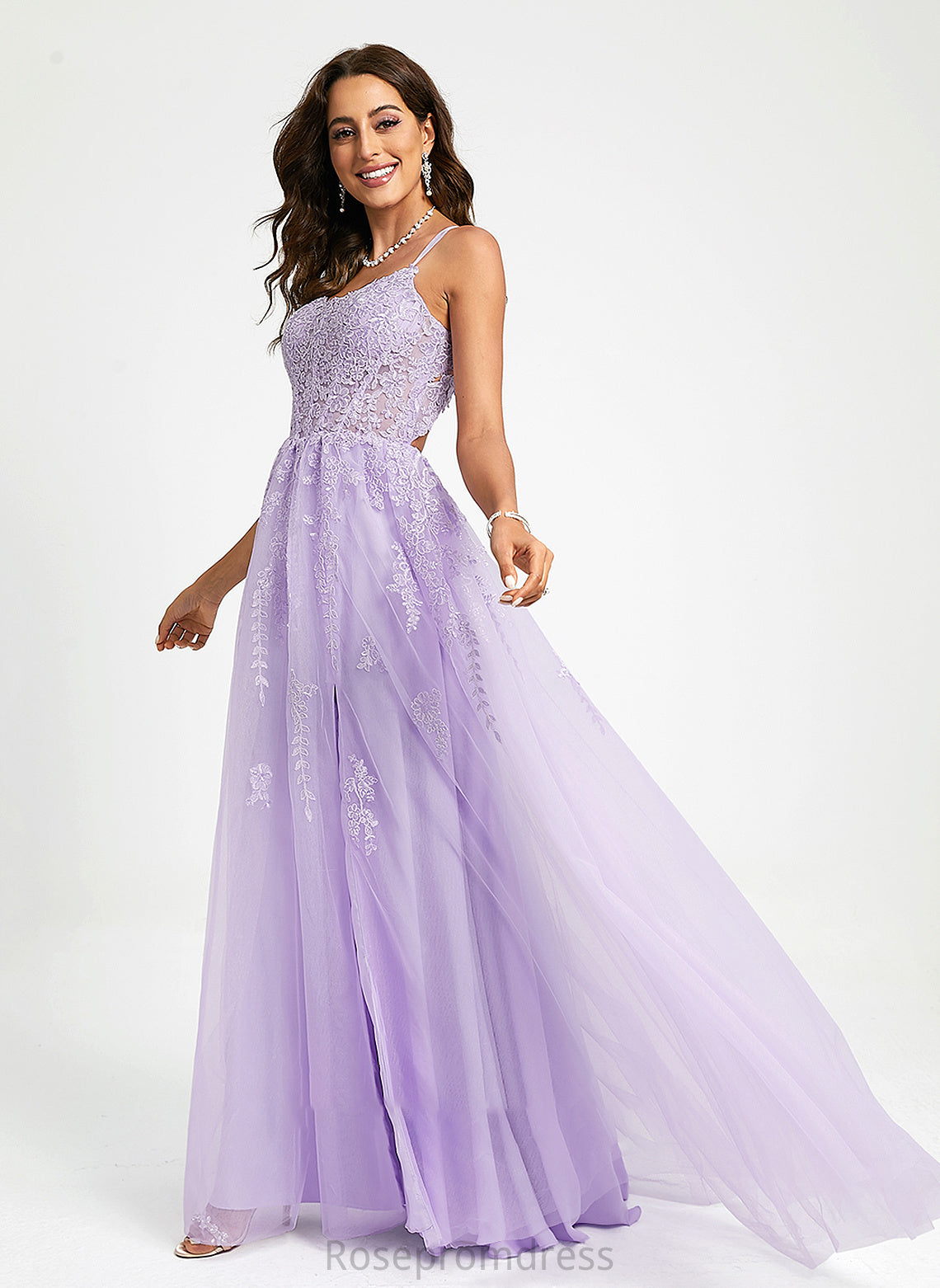 Neck Sweep With Train Ball-Gown/Princess Kamila Sequins Tulle Prom Dresses Lace Scoop