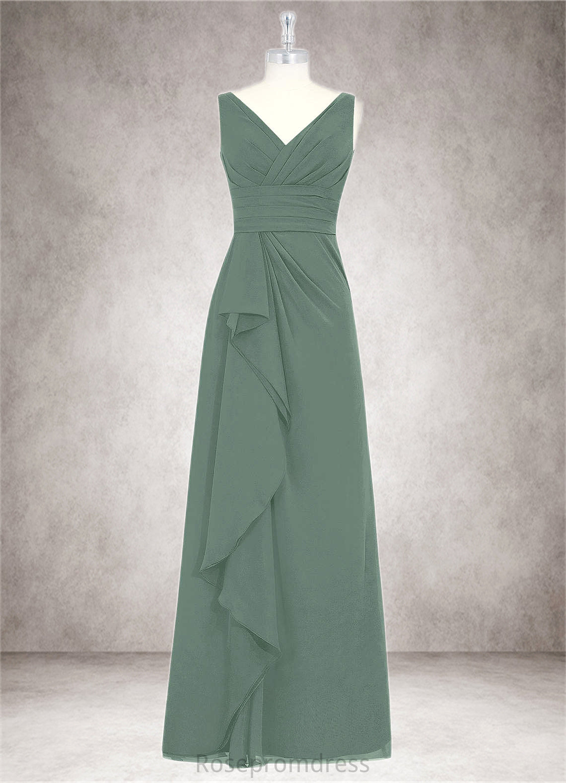 Kaylah A-Line Chiffon Floor-Length Dress SRSP0019655