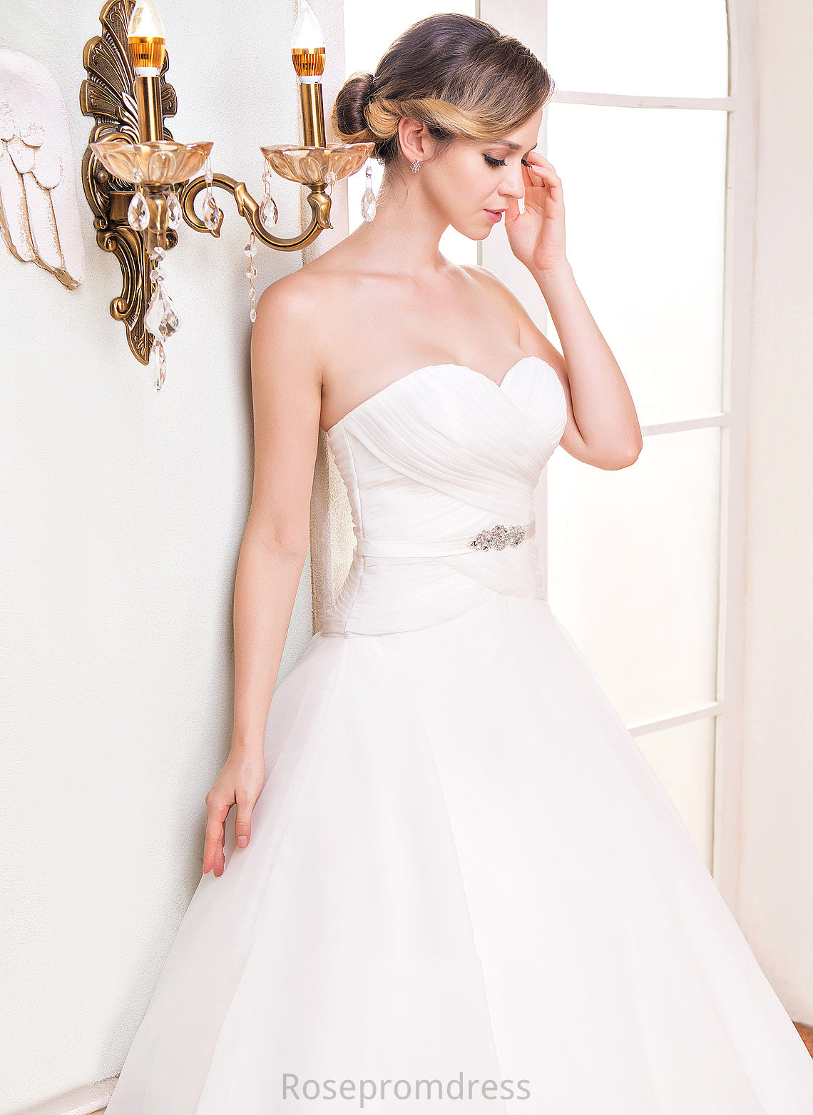 Dress Wedding Sequins Ruffle Organza Abbigail Beading Ball-Gown/Princess Floor-Length Wedding Dresses Sweetheart With