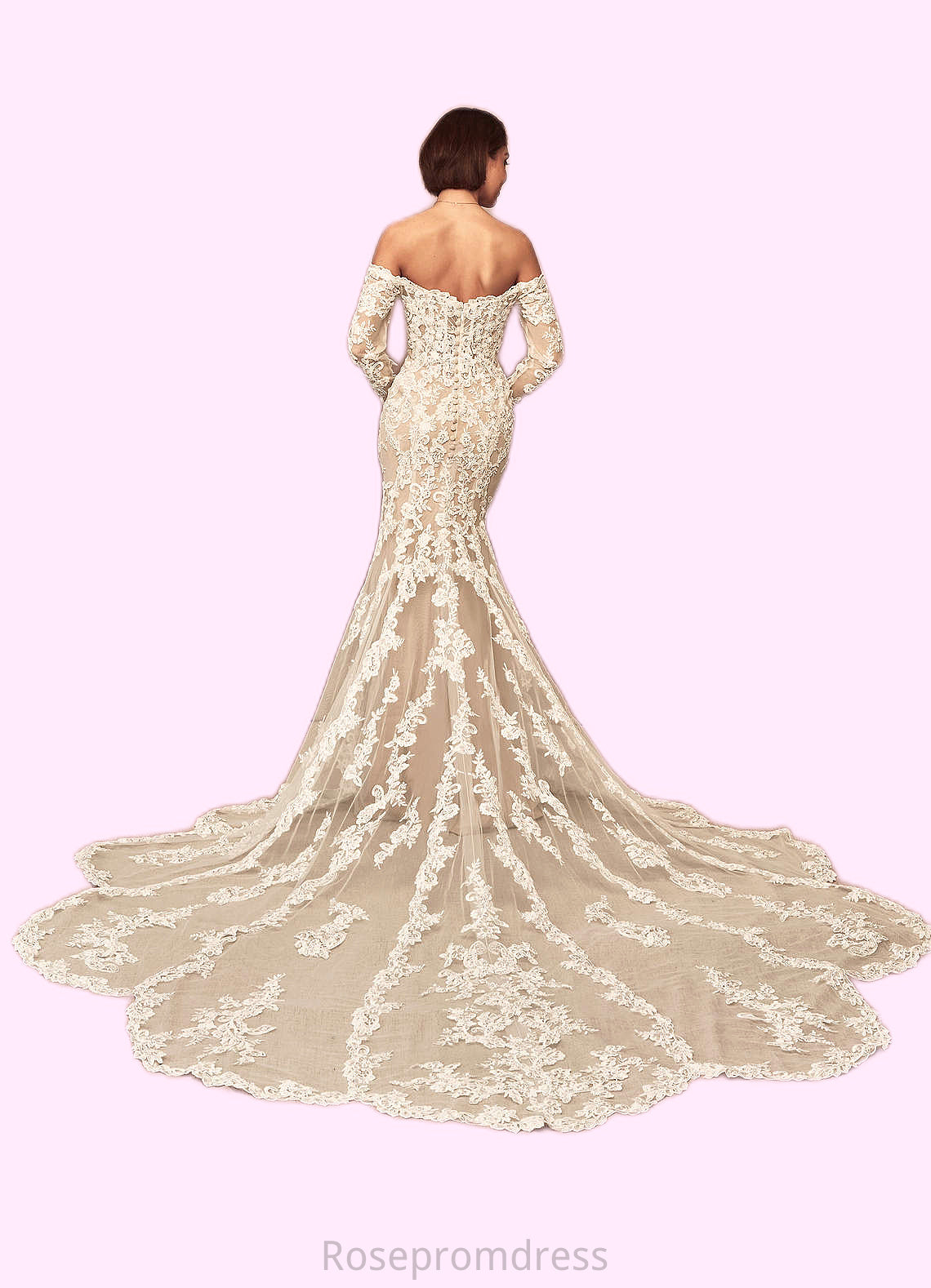 Hazel Mermaid Sequins Tulle Cathedral Train Dress SRSP0020049