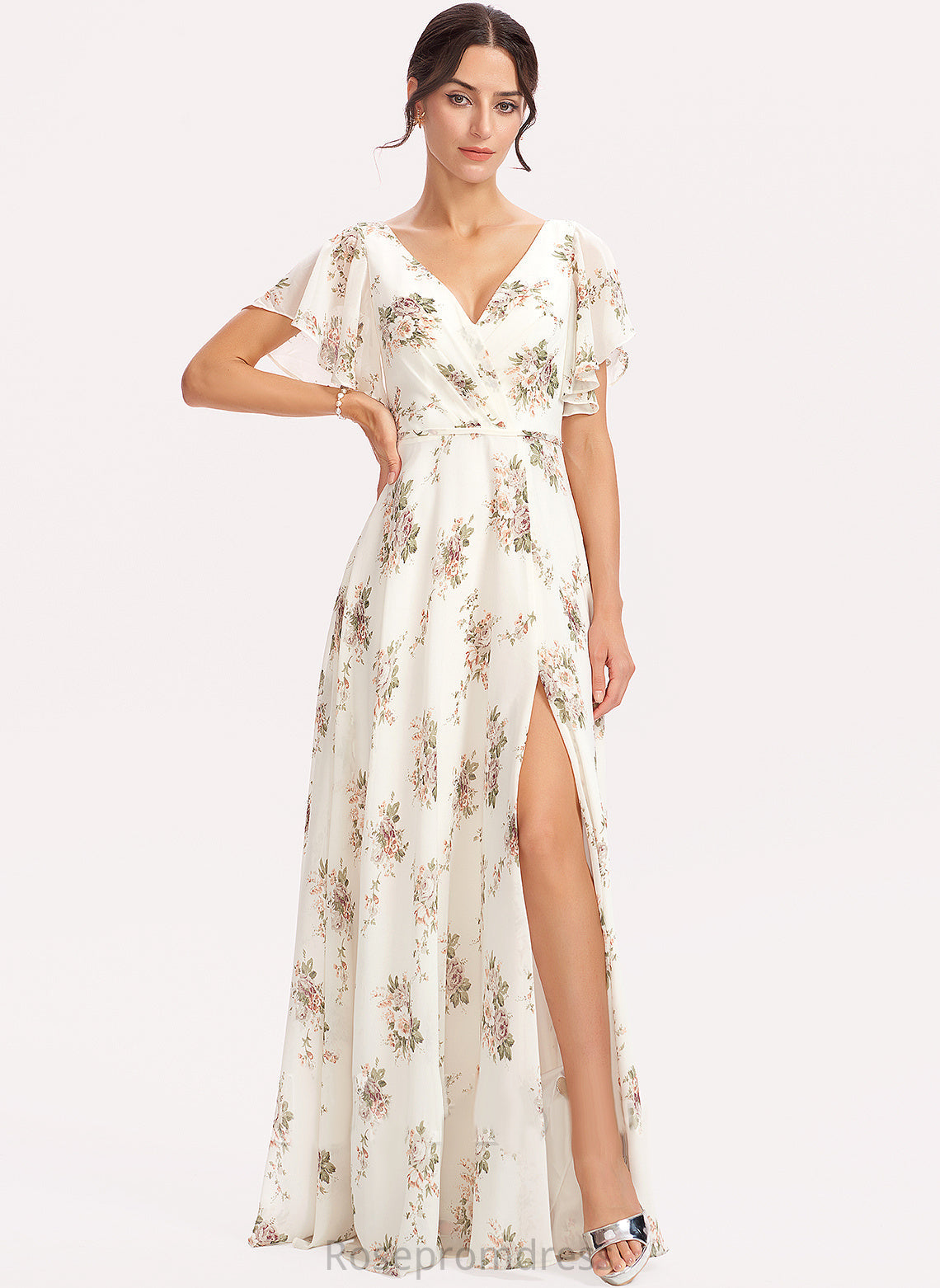 A-line V-Neck Neckline Fabric Length Silhouette Embellishment Floor-Length Kayden Bridesmaid Dresses