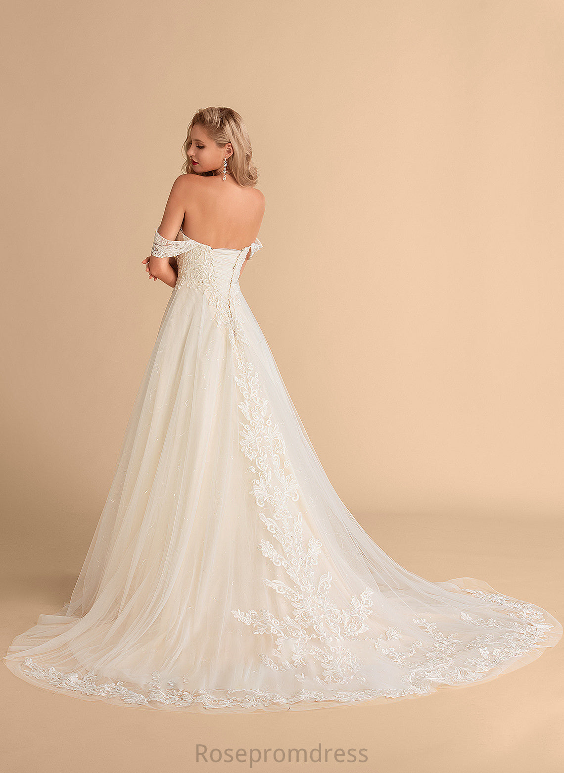 Ball-Gown/Princess Train Tulle Wedding Dresses Chapel Sequins Cherish Wedding Dress Lace With