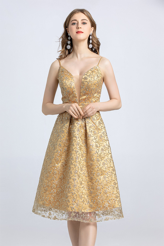 A-Line Spaghetti Straps Lace Homecoming Dresses Tori Open Back