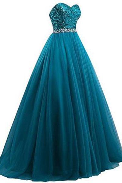 Sweet 16 Tulle Sequin Ball Gown Prom Dresses for Quinceanera RS210
