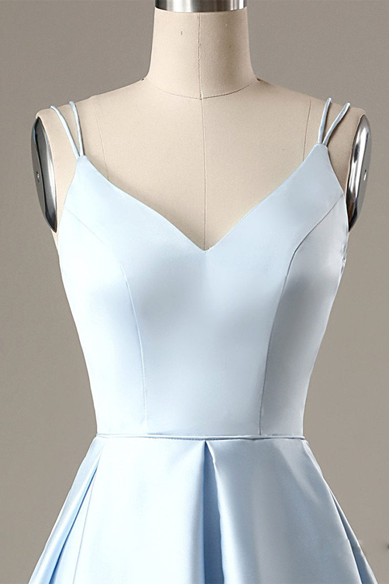 Short A-Line Double Homecoming Dresses Joanna Straps V-Neck Party Dress