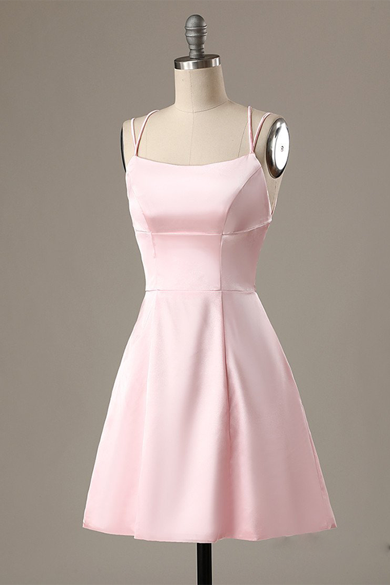 A-Line Spaghetti Straps With Lillie Homecoming Dresses Pockets