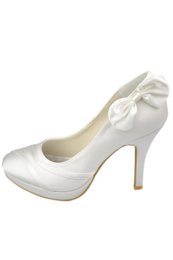 High Heel Ivory Elegant Comfy Simple Wedding SRS12438