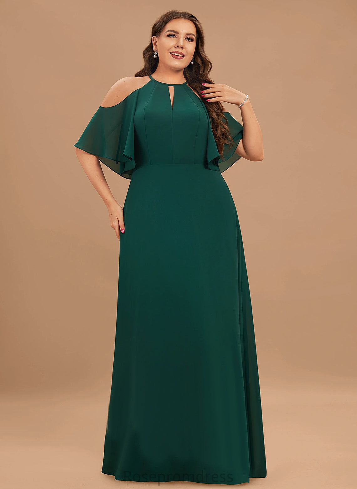 A-line Fabric SpaghettiStraps Floor-Length 1/2Sleeves Length Silhouette Straps&Sleeves FullyLined Kamryn Sleeveless Floor Length Bridesmaid Dresses