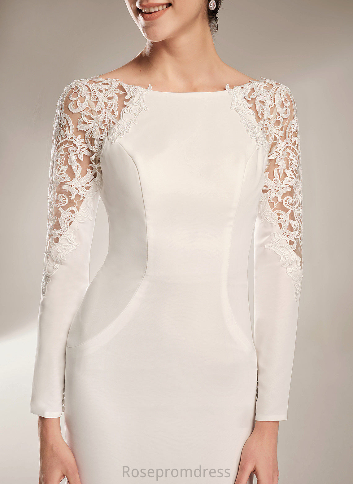 Dress Train Trumpet/Mermaid Wedding Neck Wedding Dresses With Kelsey Court Scoop Lace
