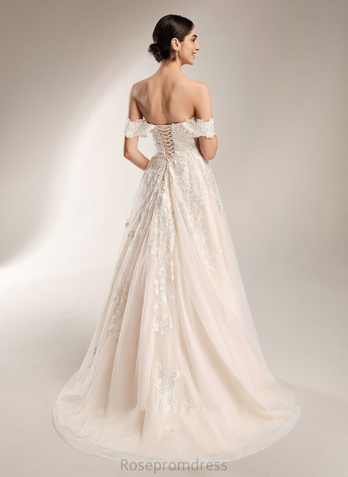 Kristina Off-the-Shoulder Ball-Gown/Princess Chapel Wedding Dresses Wedding Train Dress
