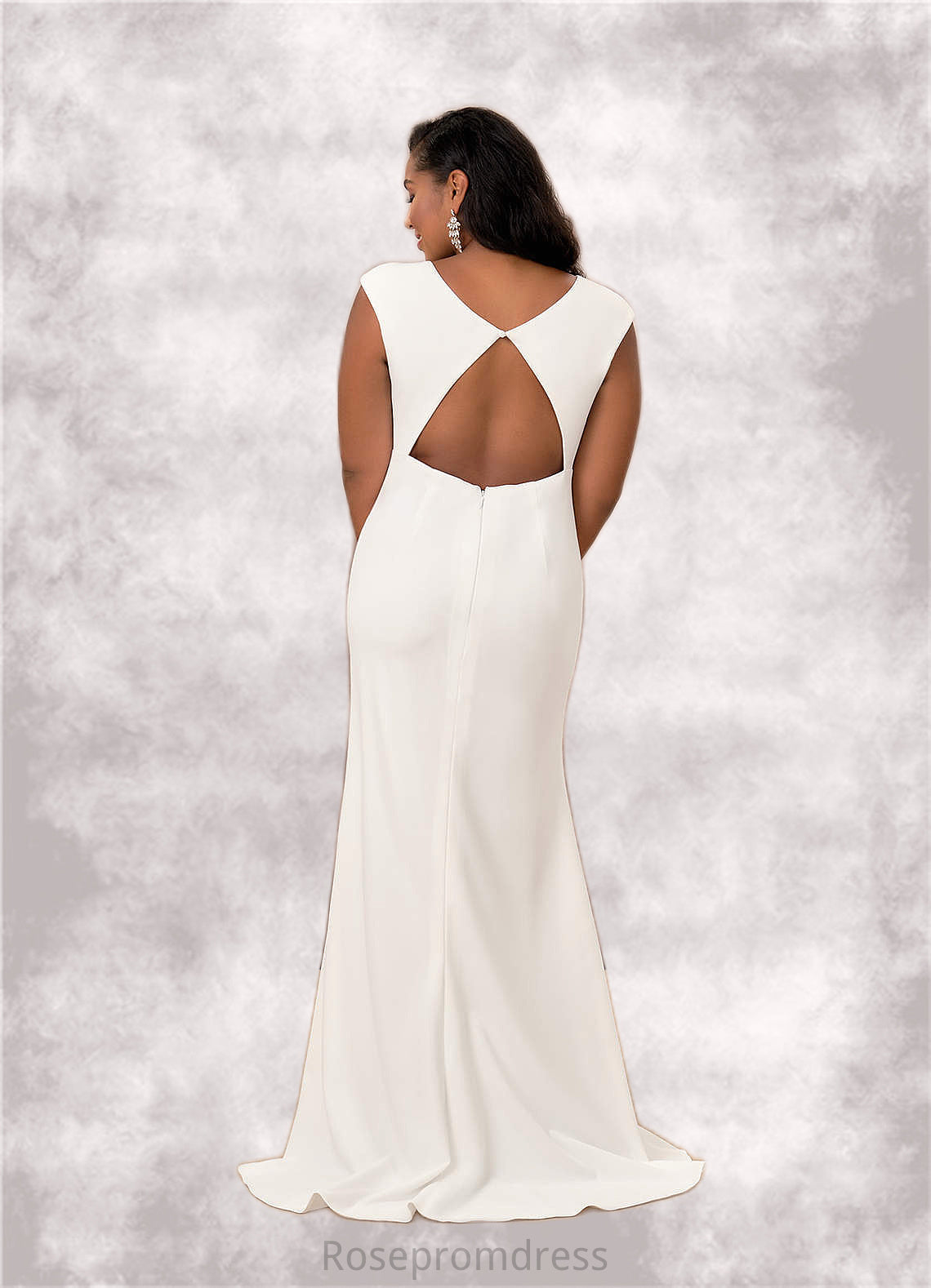 Willa Mermaid Stretch Crepe Sweep Train Dress SRSP0020101