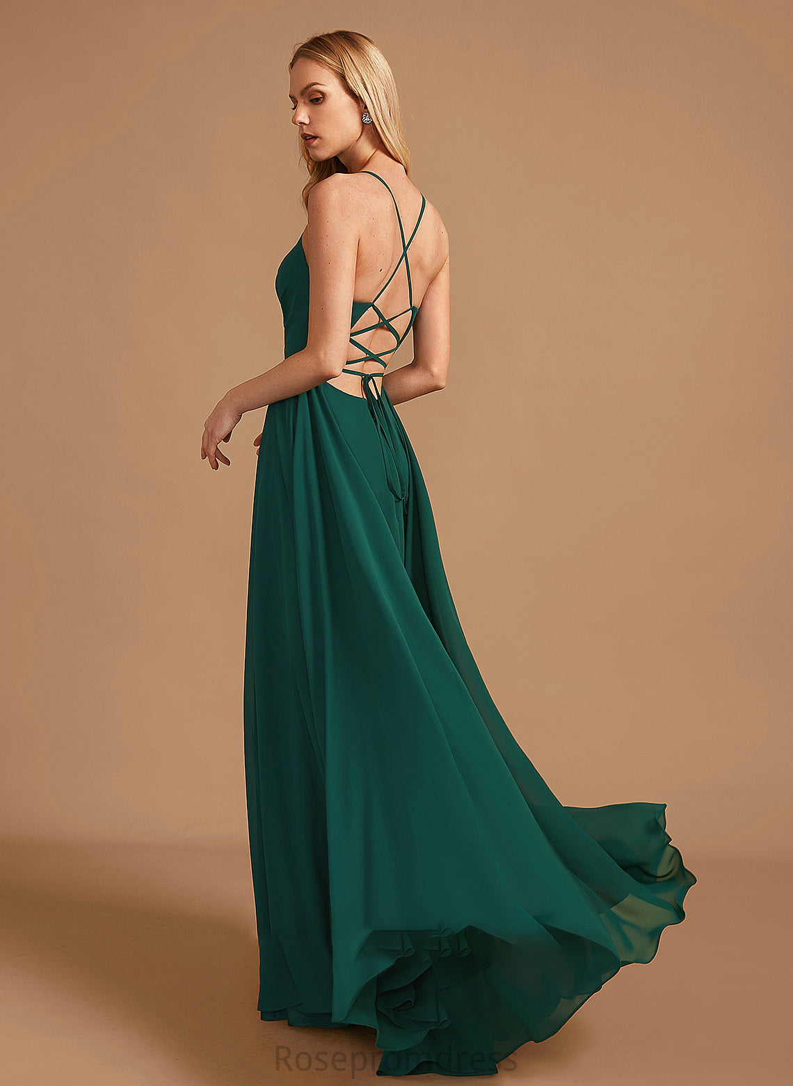 A-Line Floor-Length Neckline Silhouette Beading Fabric Embellishment Length V-neck Isabella Floor Length Sleeveless Bridesmaid Dresses