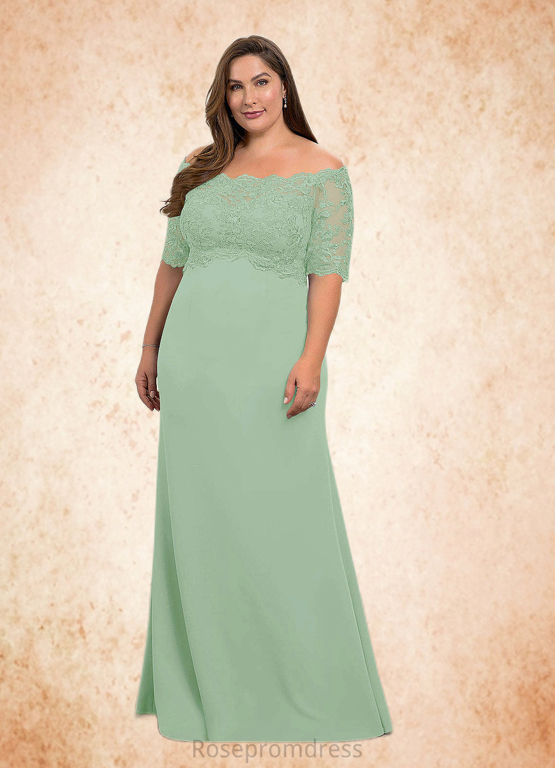 Cameron Mermaid Off the Shoulder Lace Floor-Length Dress SRSP0019919