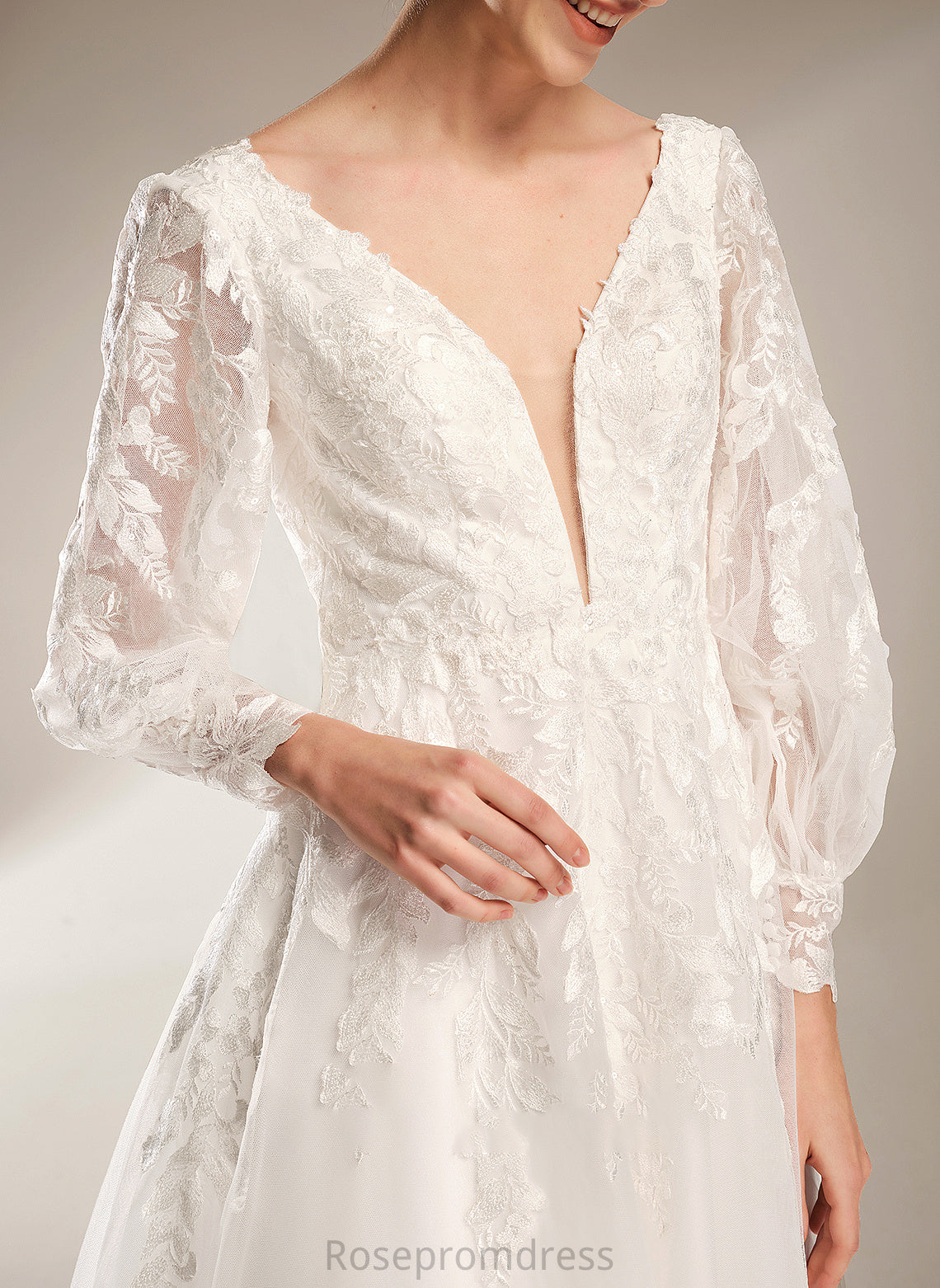 Eva With Sequins V-neck Chapel Wedding Train Wedding Dresses Dress Ball-Gown/Princess