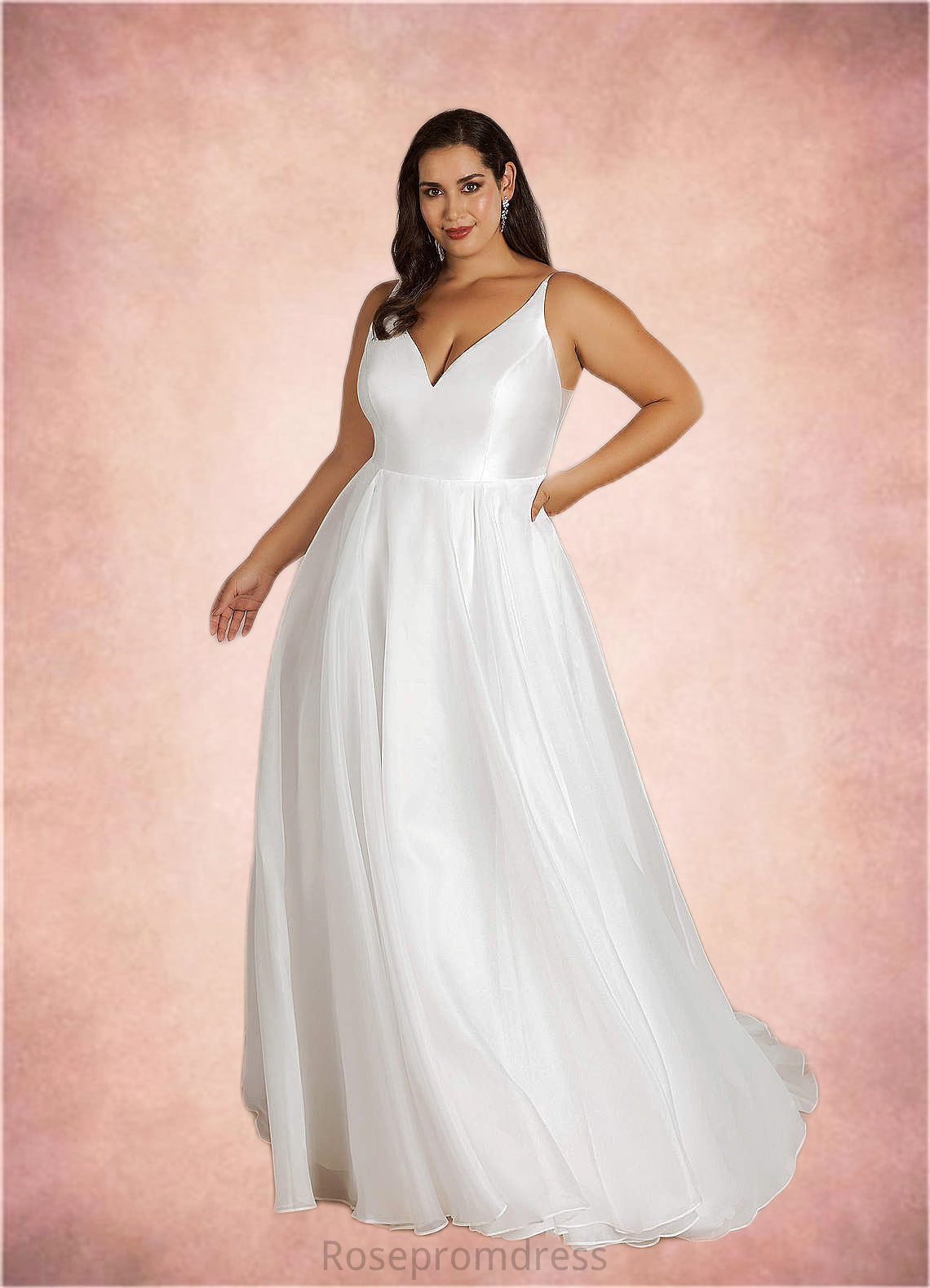 Megan A-Line Organza Chapel Train Dress SRSP0020069