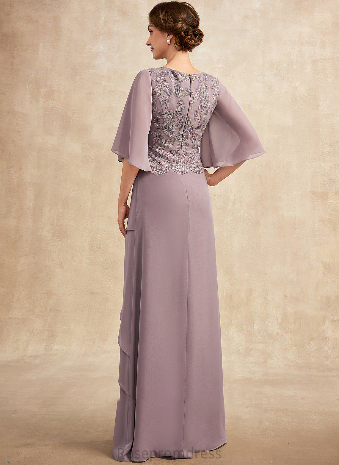 Scoop Bride With of the Mother of the Bride Dresses Serenity Dress Lace Cascading Sequins A-Line Chiffon Neck Ruffles Mother Floor-Length