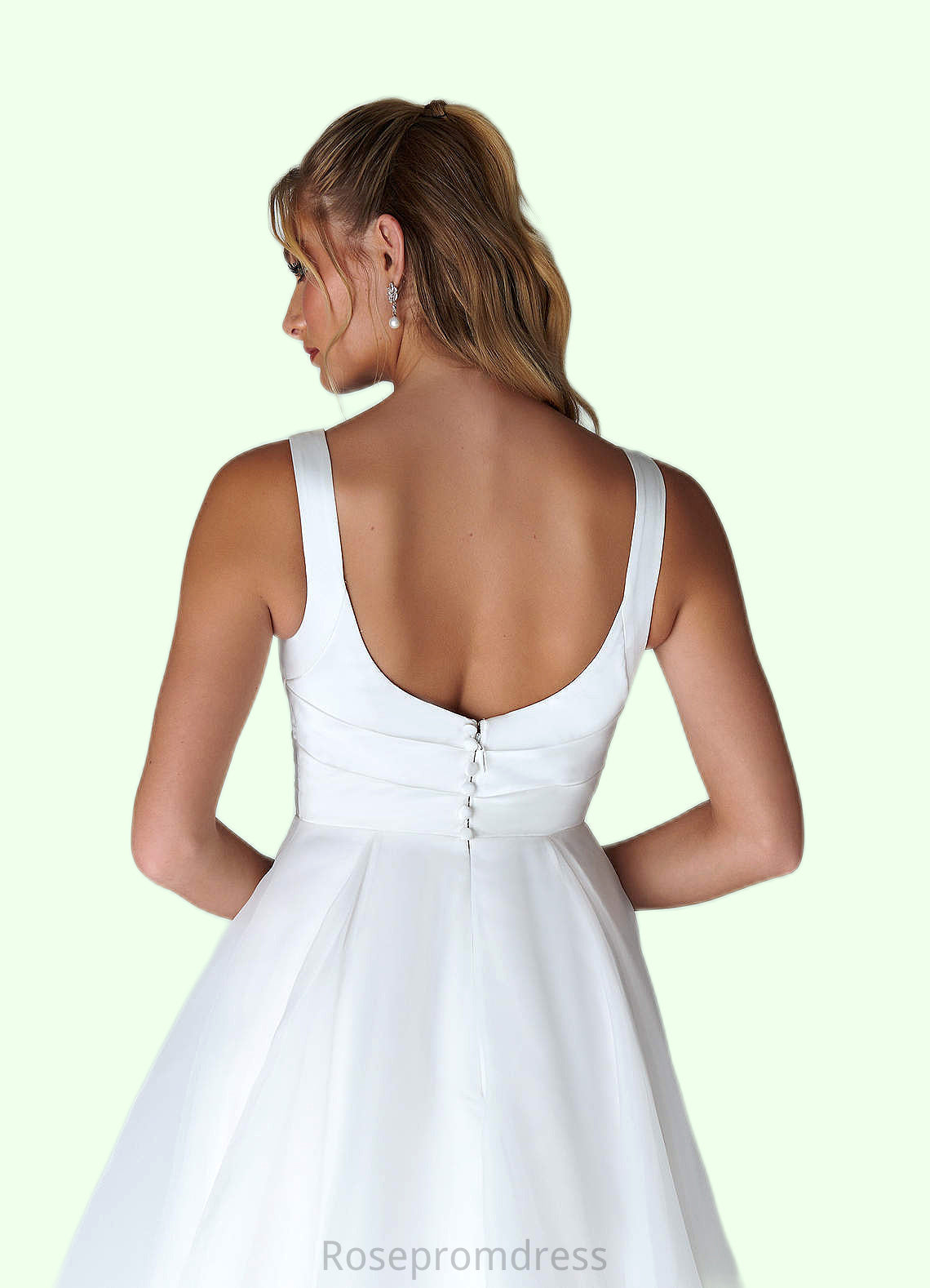 Willow A-Line Sweetheart Neckline Organza Chapel Train Dress SRSP0020059