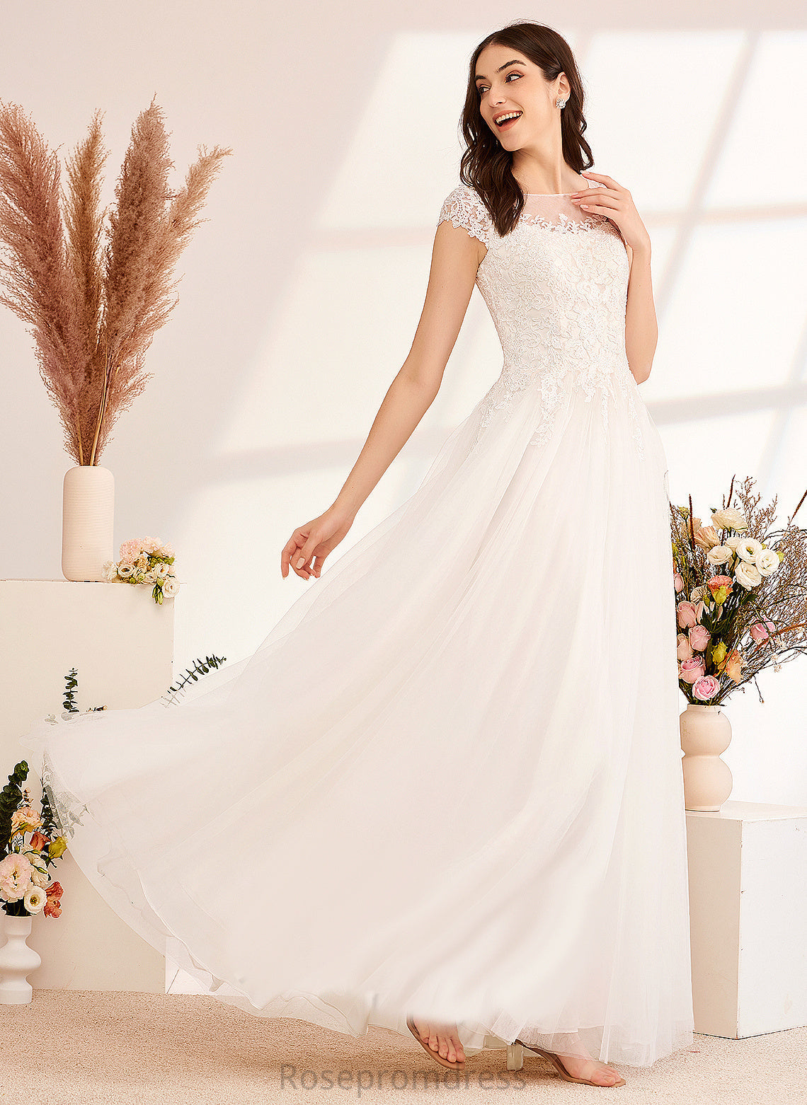 Lace Dress Zoey Tulle With Wedding Lace Floor-Length Ball-Gown/Princess Wedding Dresses Illusion