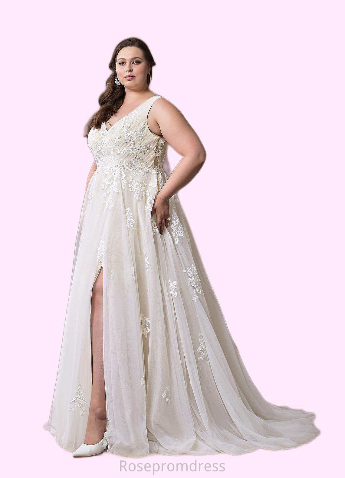 Kinsley A-Line Sequins Tulle Chapel Train Dress SRSP0020048