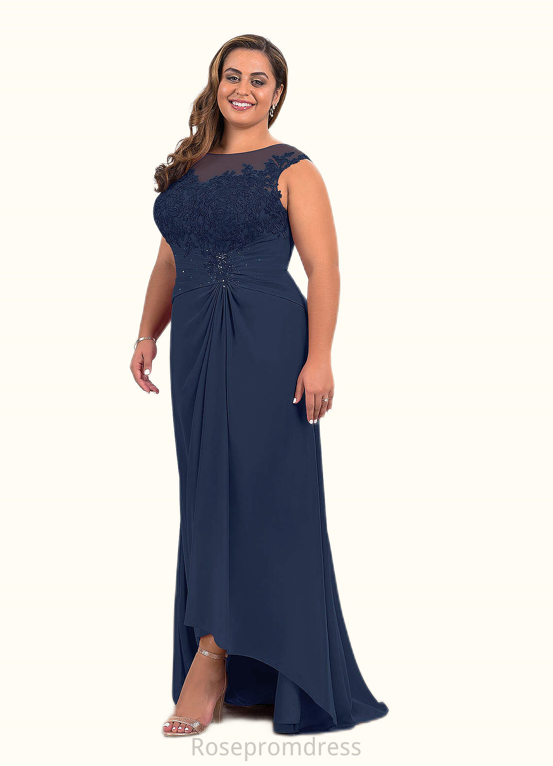 Alison A-Line Sequins Chiffon Asymmetrical Dress SRSP0019823
