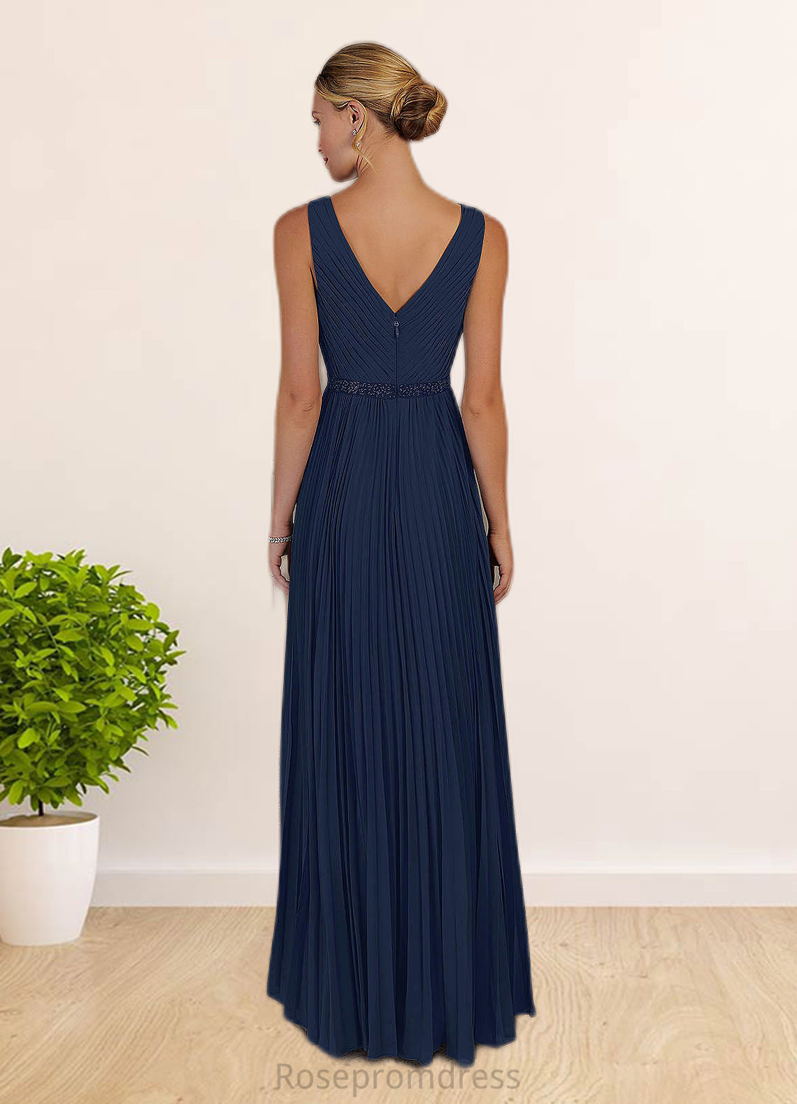 Dakota A-Line Sequins Chiffon Floor-Length Dress SRSP0019886