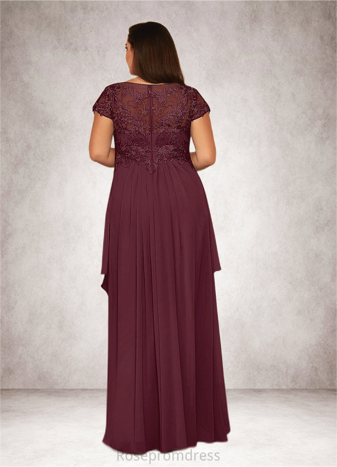 Amanda A-Line Lace Asymmetrical Dress SRSP0019870