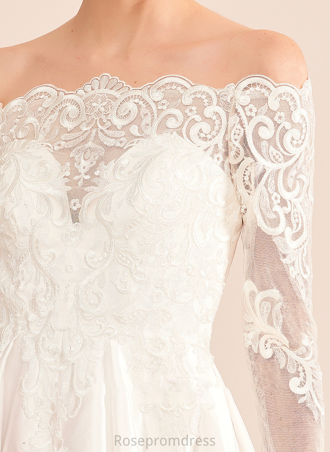 Court With Erin Wedding Wedding Dresses Lace Off-the-Shoulder Dress Ball-Gown/Princess Train